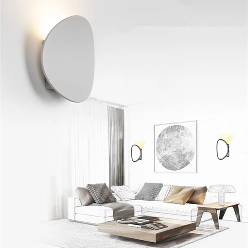 

Modern Minimalist Wall Lamp LED Simple Round White Balcony Entrance TV Background Wall Lamp Bedroom Wall Lamp Home Decor