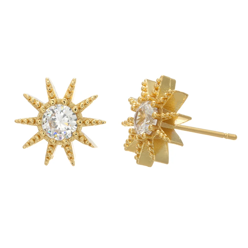 

ZHUKOU one pair of 13x16mm chic crystal stars earrings for women fashion brass earrings jewelry model: VE89