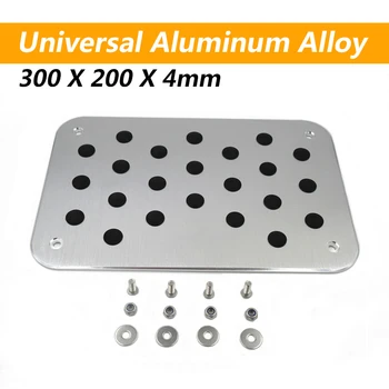 

Universal Aluminum Alloy Car Floor Mat Carpet Thick Heel Plate Pedal 300*200*4mm Silver high quality Carpet plate accessories