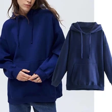 

Dave&Di 2021 Pullovers Ins Blogger Retro Oversize Fashion Winter Hoodies Women Solid Fleece Hooded Sweatshirt Casual Tops Plush