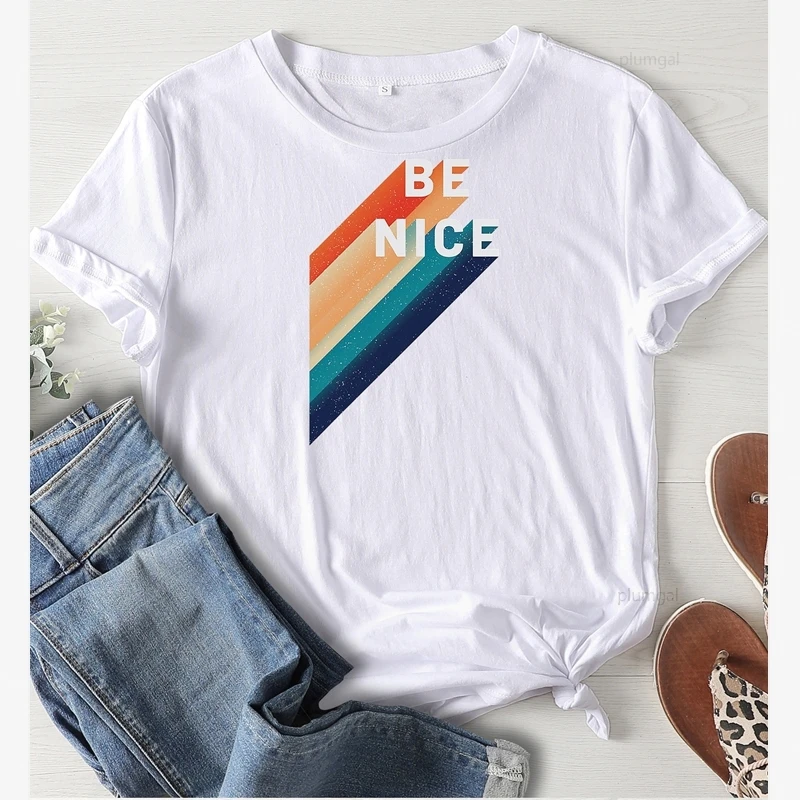 90s эстетический Топ Femme Be Nice женские футболки с принтом графическая футболка