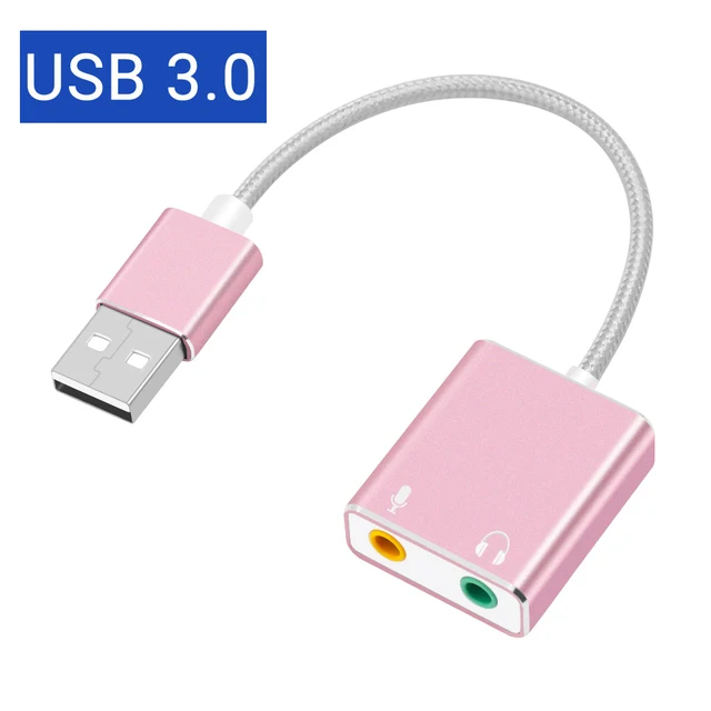GOOJODOQ 7.1 External USB Sound Card Jack 3.5mm USB Audio