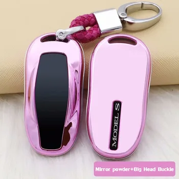 

HIgh Quality ABS plating Car Key Cover Case Wallet Holder for Tesla Model S Remote keyless holder keychain key ring accessories