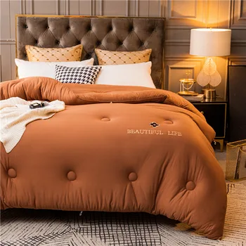 

Solid Color Quilt Winter Quilt Universal Quilt Single Double Student Quilt Space Quilt Dormitory Quilt Thickened Four Seasons 98