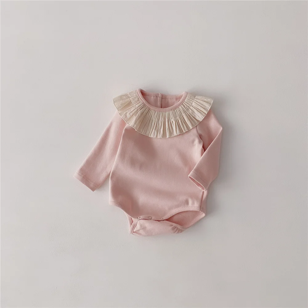 Cute Infant Baby Girls Romper Fashion Baby Girls Rompers Newborn Infant Girl Cotton Long Sleeve Button Jumpsuits Overalls New Born Baby Outfits Clothes Baby Bodysuits classic Baby Rompers