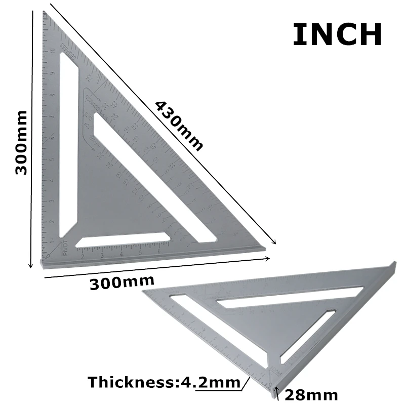 " /12" треугольная линейка угломер деревообрабатывающий митер скорость квадратная измерительная линейка для строительства измерительные Плотницкие Инструменты