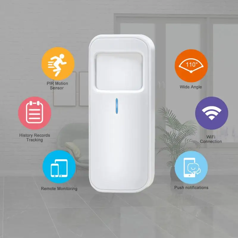 Sensor de Movimento Segurança em Casa App sem Fio Tuya Inteligente Detector fi Vida Sistema Pir wi 4 Sensor e detector
