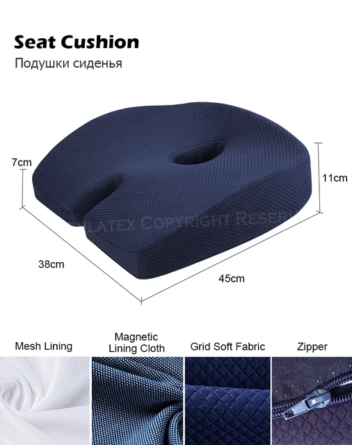 Purenlatex Memory Foam Seat Cushion Lumbar Back Cushion Combo