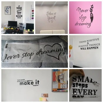 

English Quotes Self-adhesive Inspirational Wallpaper Office Decoration Sticker Some People Dream of Success, Others Make It Happ