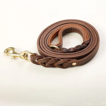 

1.5m Braided Real Leather Large Dog Leash pet Walking Training Leads for Labrador German Shepherd Husky Medium Large Big Dogs