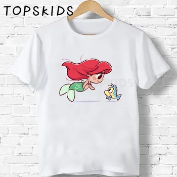 

2020 Summer Girls T shirt Funny Alice Mermaid Snow White Aurora Princess Cartoon Kids T-shirts Cute Baby Clothes Tops