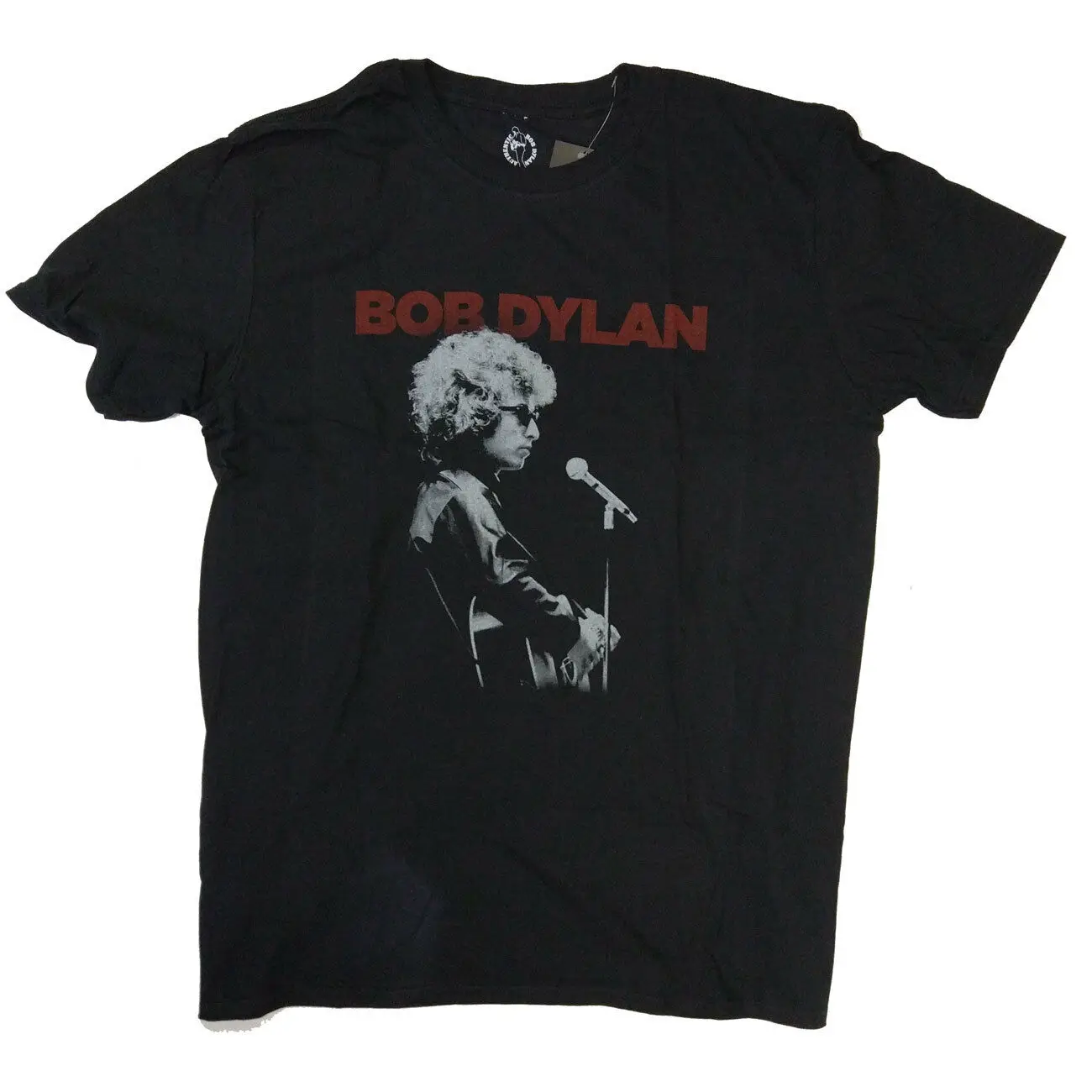 Bob Dylan Футболка-Dylan On Stage красный логотип 100% Официальный полностью лицензированный