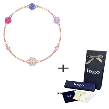 

SWA Unique Hidden Magnetic Buckle Bracelet Shines Colored Spherical Crystal Women's Bracelet Send Romantic Gift for Girlfriend