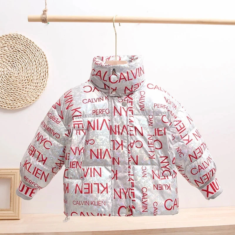 

Children's down jacket autumn and winter new Korean version of bread jacket boys and girls Children's short shiny coat