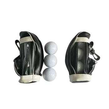 

Multifunctional Portable Faux Leather Golf Ball Holder Pouch Small Waist Bag with Hook Balls Beginner Trainging Tool Accessories