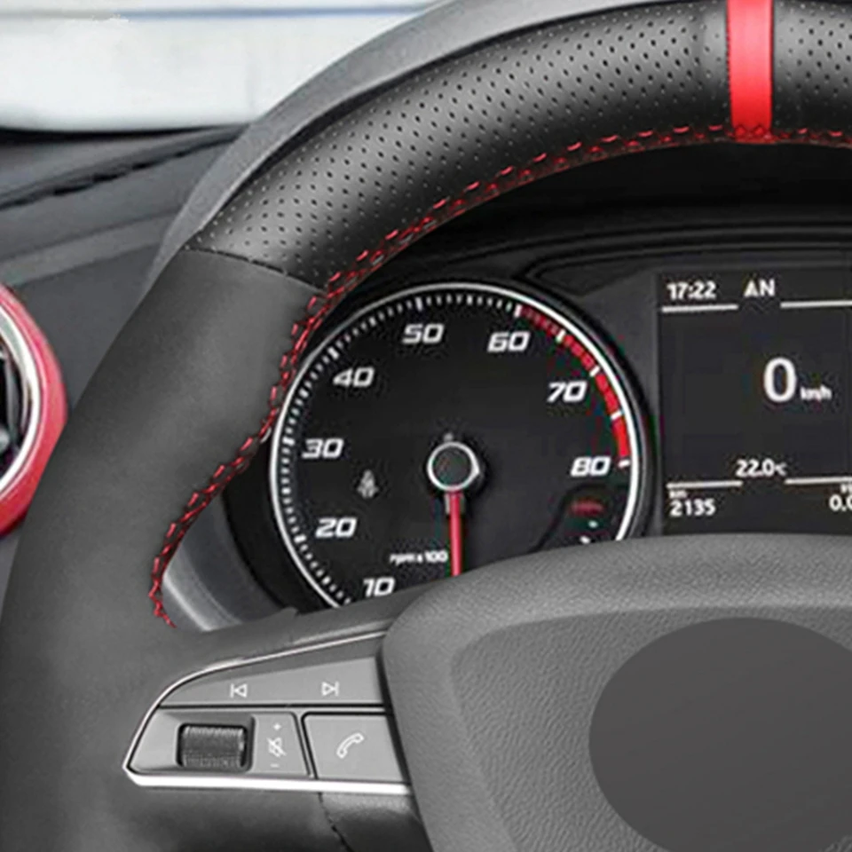 Натуральная Кожа Замша Чехол рулевого колеса автомобиля для Seat Leon Cupra R Leon ST Cupra Ateca FR