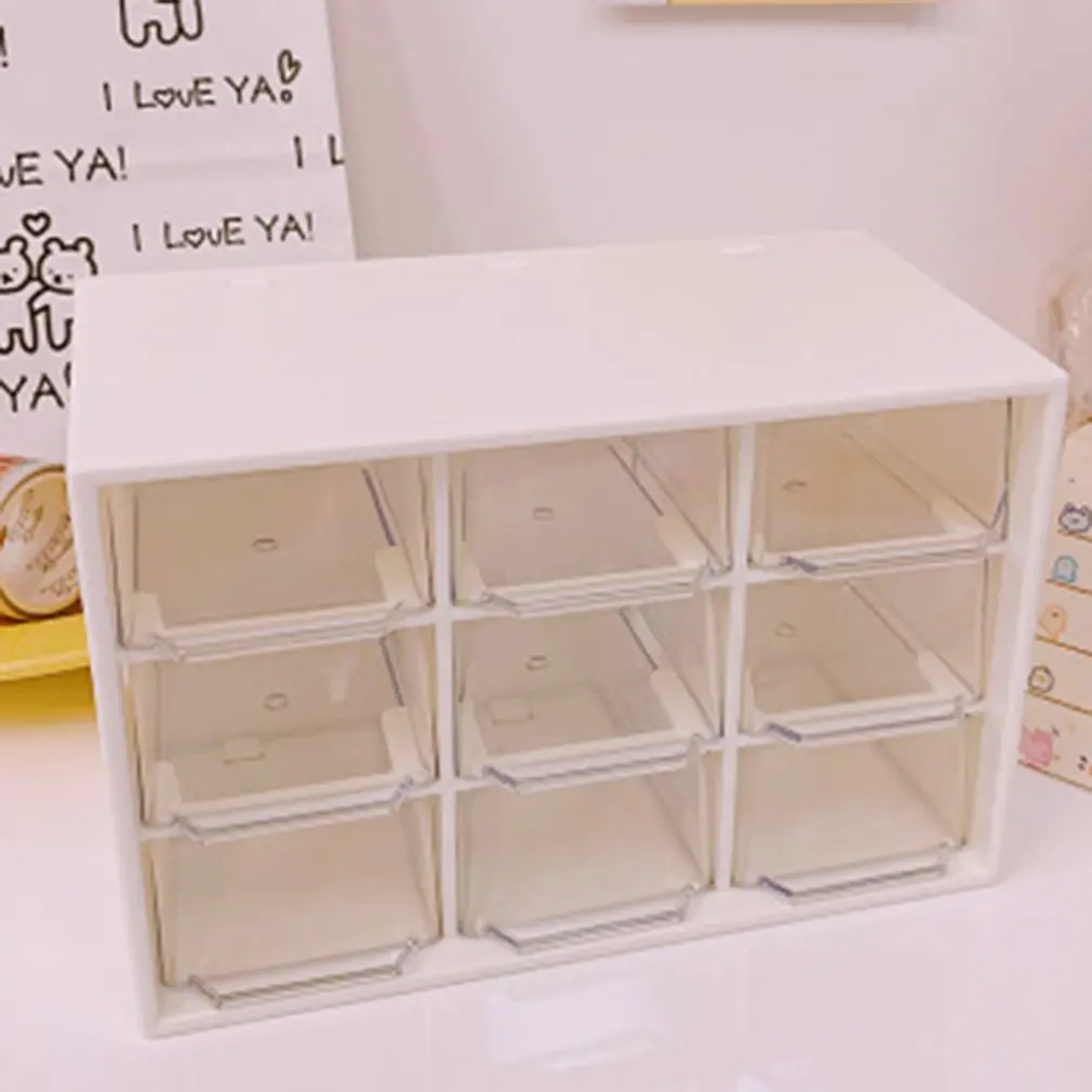 

Nine Grids Dustproof Drawer Storage Box Desktop Stationery Jewelry Hand Account Cosmetics Storage Box