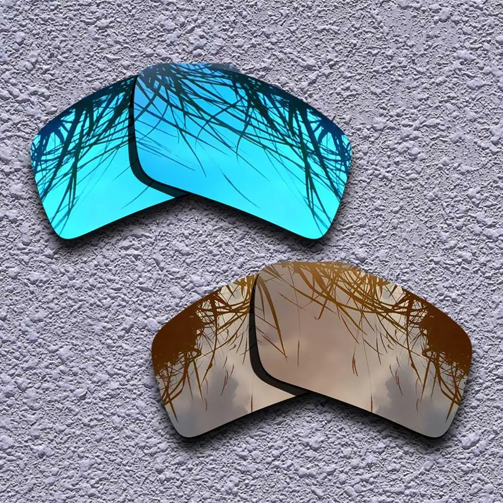 Blue-Brown 2 пары поляризованных сменных линз для солнцезащитных очков Оукли 2-несколько вариантов - Lenses Color: Blue-Brown