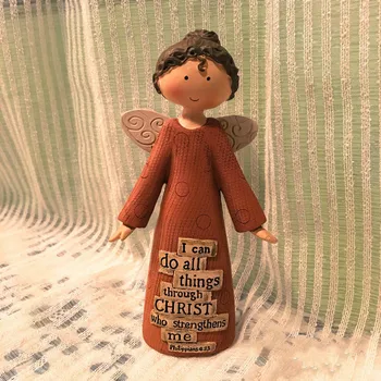 

GOD CHRISTIAN CRAFTS ANGEL STATUE CREATIVE CUTE RESIN SMALL DECORATION FAMILY DECORATION HOLIDAY GIFT CHRISTMAS SCULPTURE