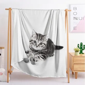 

2020 New cat animal Custom blankets Large and small size throw blanket tapestry sleeping blanket flannel blanket bedding