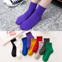 Бренд GREENYU, новая модель, хлопковые одноцветные женские толстые носки, зимние теплые дышащие хлопковые носки, впитывающие пот носки для женщин