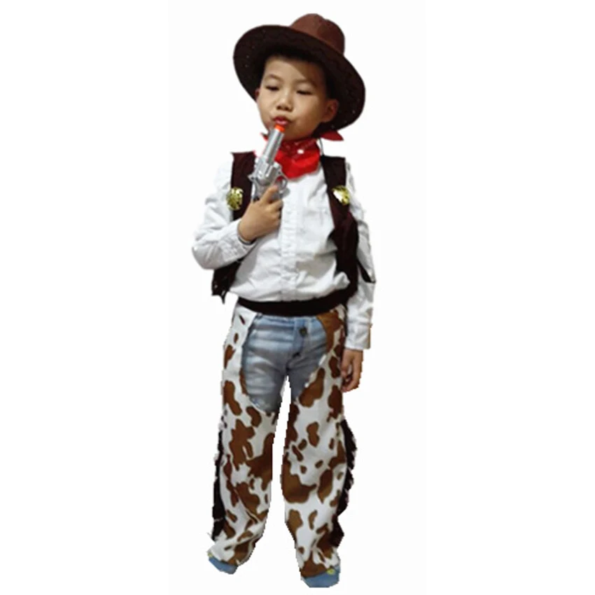 Ковбойский костюм; роскошный комплект для детей; вечерние костюмы на Хэллоуин; маскарадный костюм для ролевых игр; комплект одежды для детей; Одежда для мальчиков; Wild West