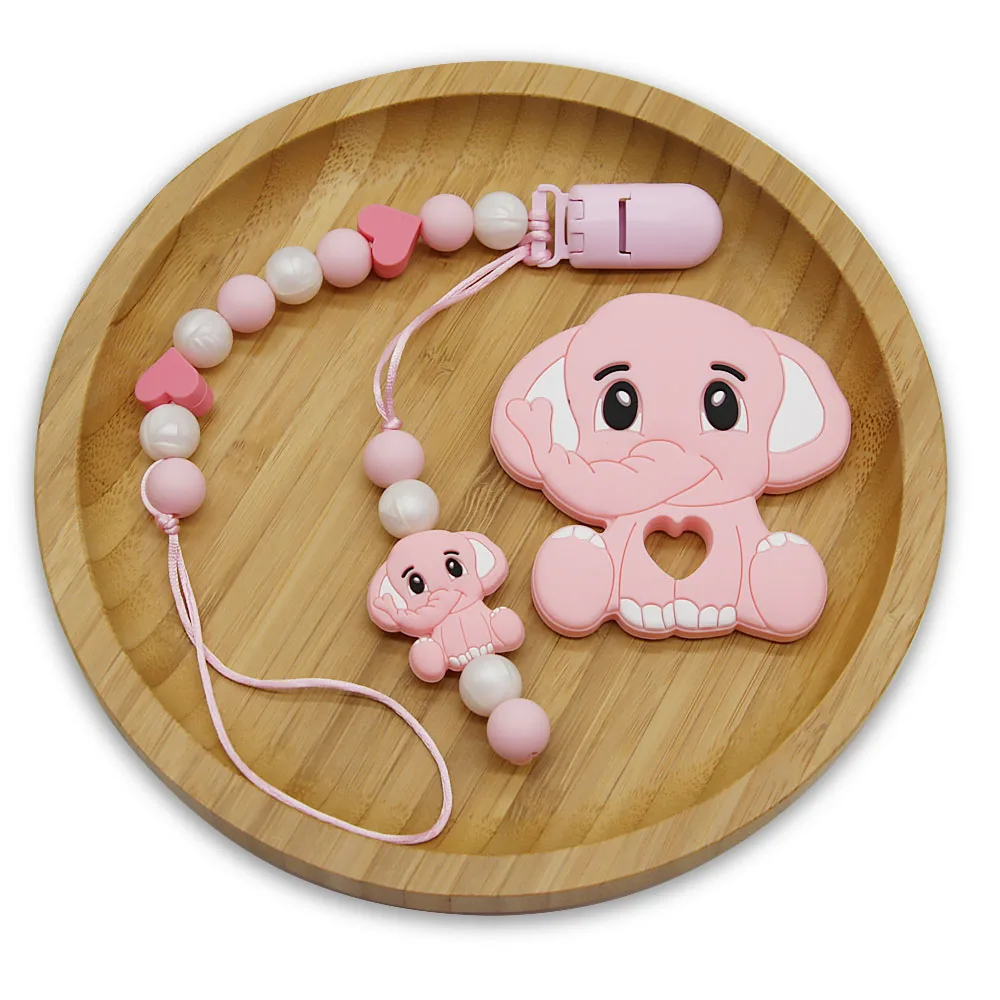 Cute-Idea Silicone Beads Teether Pacifier Bracelet Accessories Chain Toddle BPA Free Chewable Teething Soft Baby Product