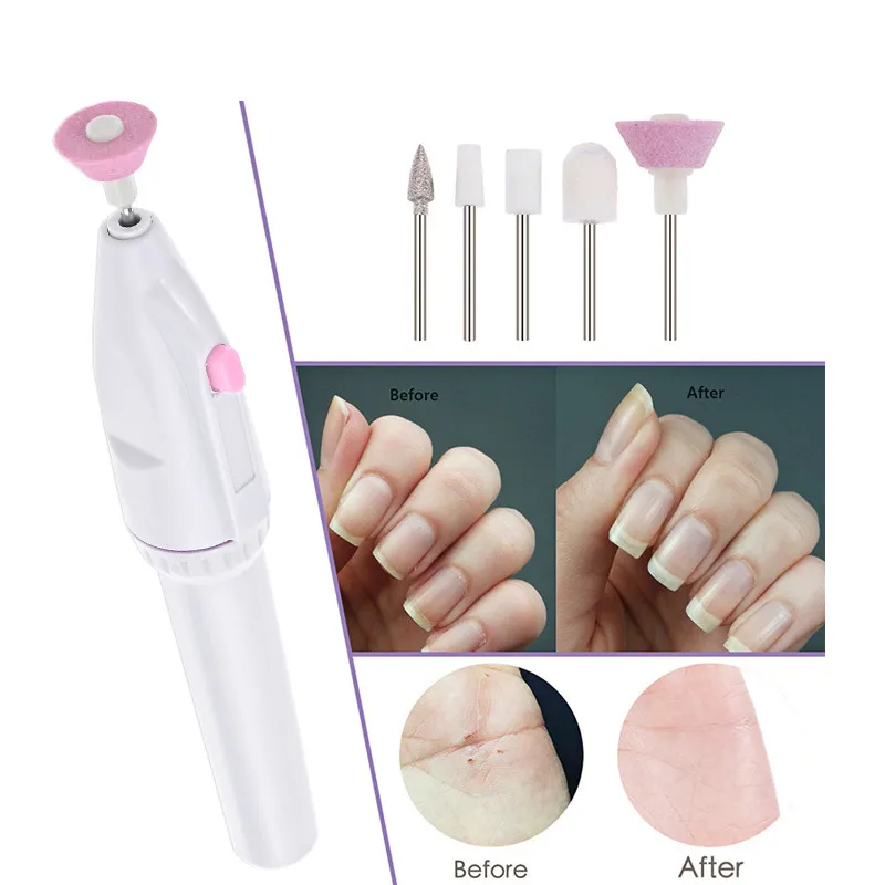Electric Nail set Manicure Set 5 in 1 Manicure machine Nail Drill File Grinder Grooming kit nail Buffer Polisher remover
