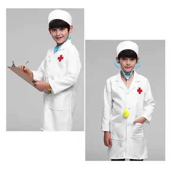 

Children Doctors Uniform Kids White Hospital Cosplay Costume for Halloween Props F3ME