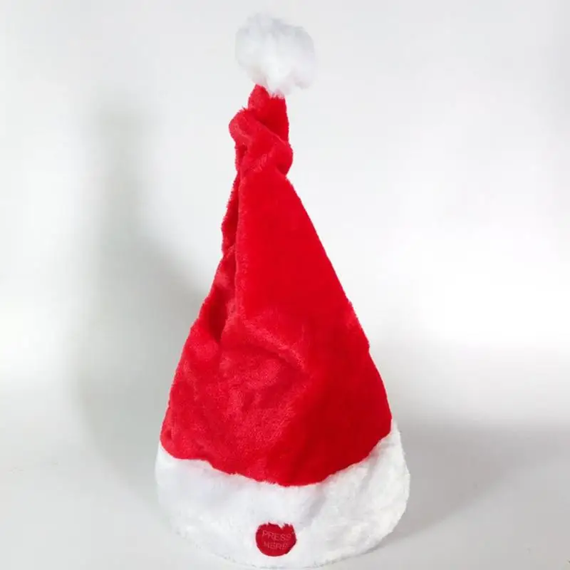 Рождественская шапка отличного Качества из пластика высшего класса, золотой бархат, ПП хлопок, наполнение, пой и качели, регулируемые