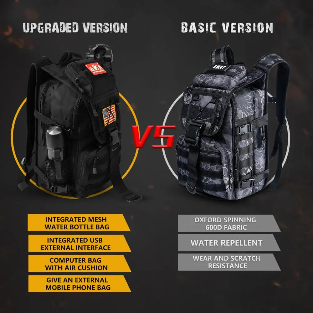  Military tactical backpack men's military camouflage bag outdoor hunting camping bag hiking mountai