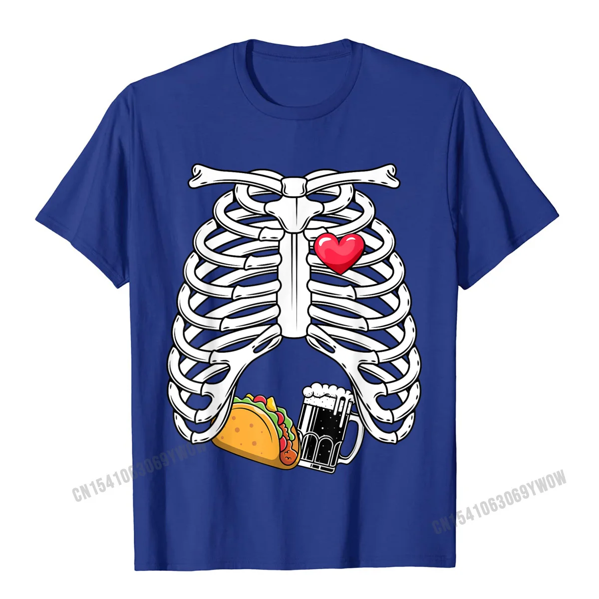 Gift NEW YEAR DAY Pure Cotton O-Neck Tops Tees Short Sleeve Group Top T-shirts Funky Family T-Shirt Top Quality Skeleton Pregnancy Tacos Beer Xray Funny Halloween Soon Dad T-Shirt__729 blue