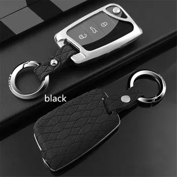 

Key Fob Shell Cover Case Genuine Leather Galvanized Alloy or VW Golf 7 Volkswagen MK7 New Polo Skada Octavia A7 SEAT