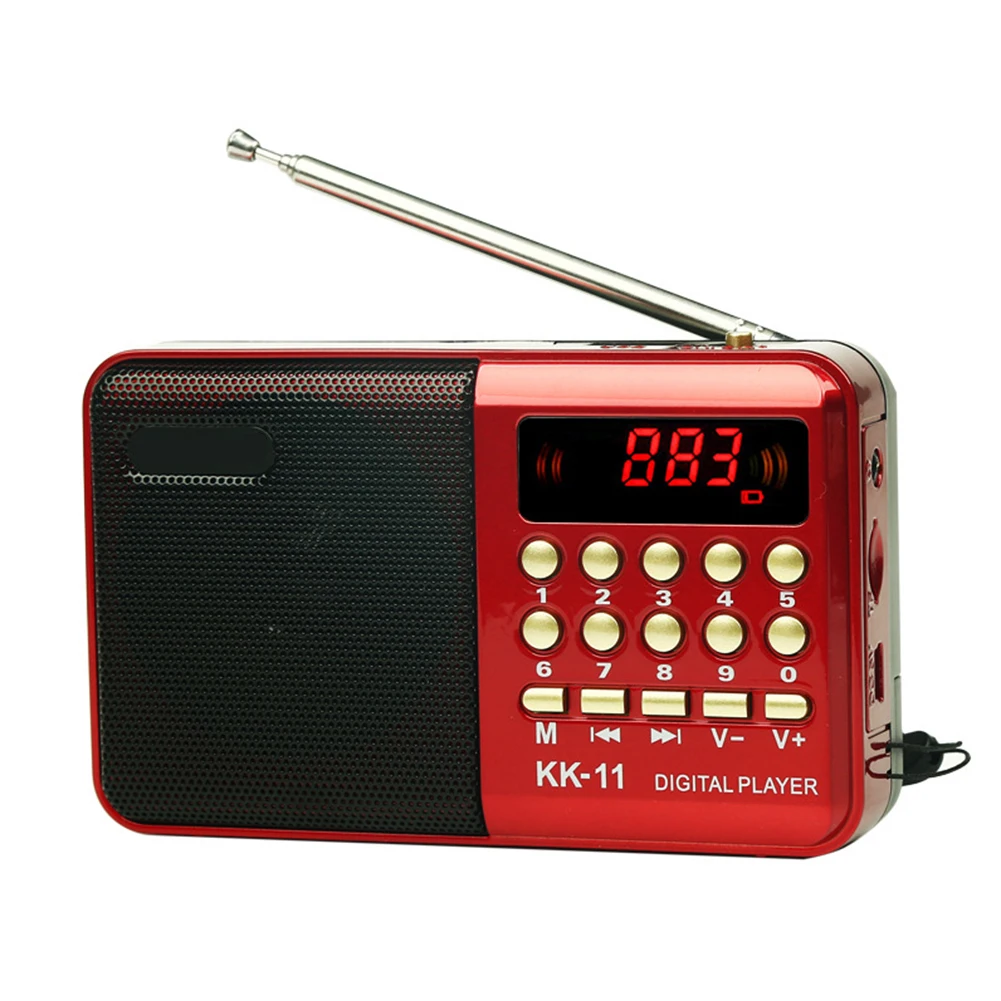Mini Portable Radio Handheld Digital FM USB TF MP3 Player Speaker Rechargeable Telescopic Antenna Pockets Receiver | Электроника