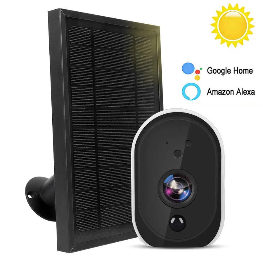 Caméra solaire WiFi 1080P HD, interphone bidirectionnel CCTV avec panneau  solaire 6W, télécommande pour Google Home pour Amazon ALexa, angle de  vision de 104 degrés | AliExpress