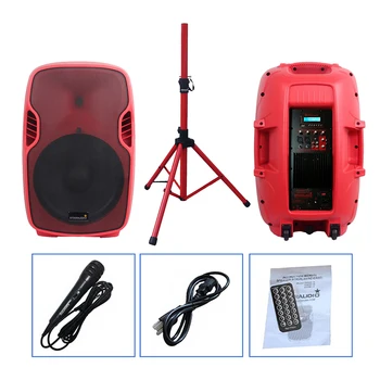 

STARAUDIO 3500W 15" PA Powered Active DJ Bluetooth Speaker System Stage Audio Speaker Stand Wired Handheld Microphone SSRM-15