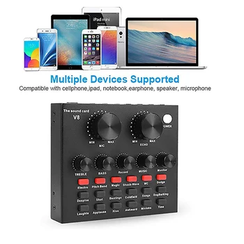 

Mobile Phone Microphone Live Usb External Sound Card For Mobile Computer Audio Interface Sound Card Multi-Purpose For Dropship
