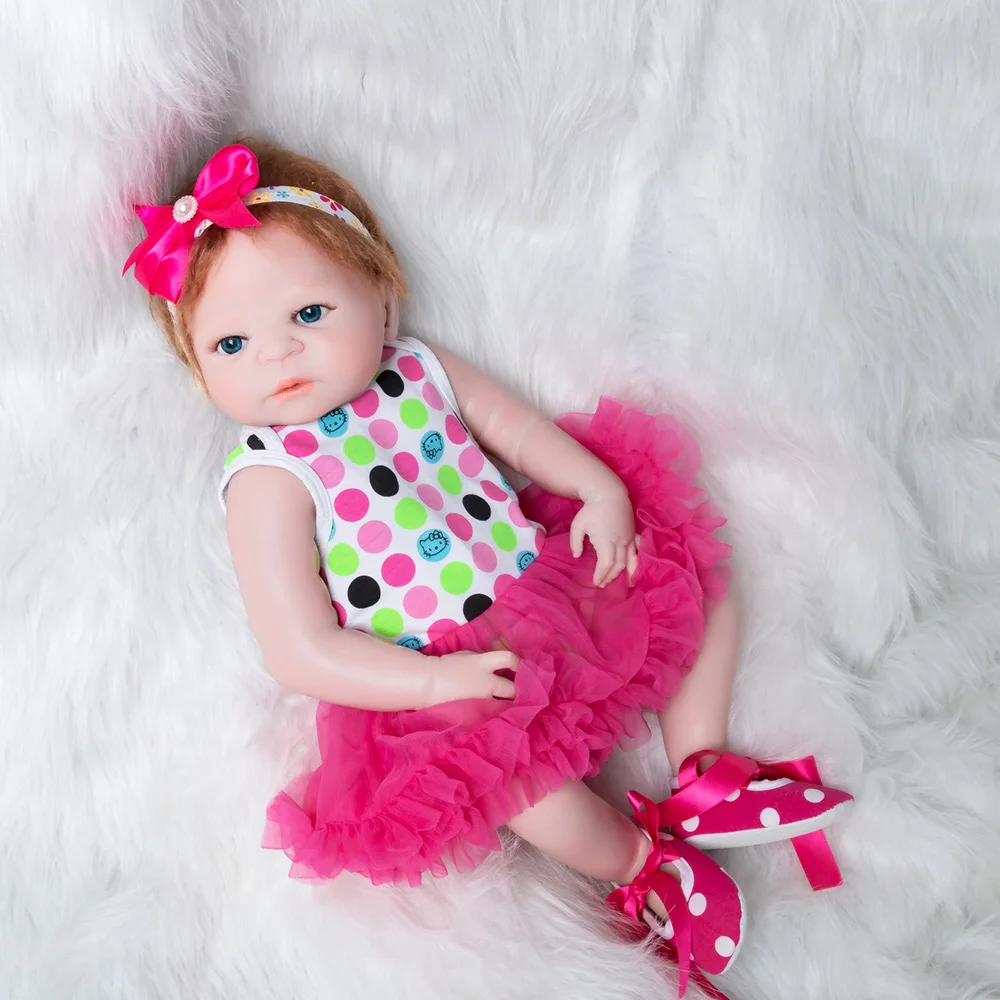 22 дюйма куклы полностью силиконовые bebes reborn Девочка кукла Boneca Reborns Новорожденные реалистичные новое поступление