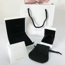 Розовая лента, бумажная коробка, мешочек для браслетов, подвески, кольца, серьги для женщин, подходит для оригинальной PandoraJewelry, Внешняя упаковка