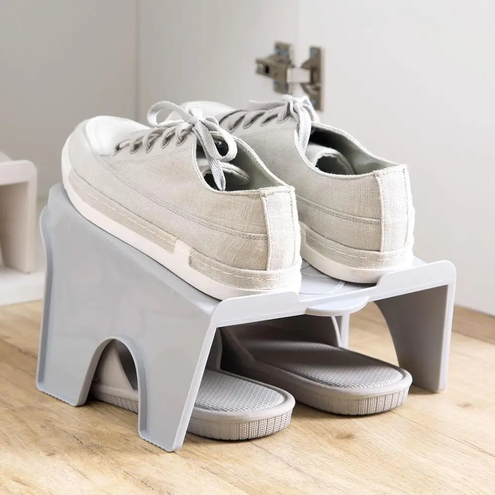 4PCS/Set Shoe Stand Shoes Organizers Storages Household Living Room Organizer Rack Plastic Shoe Slippers Storage Rack