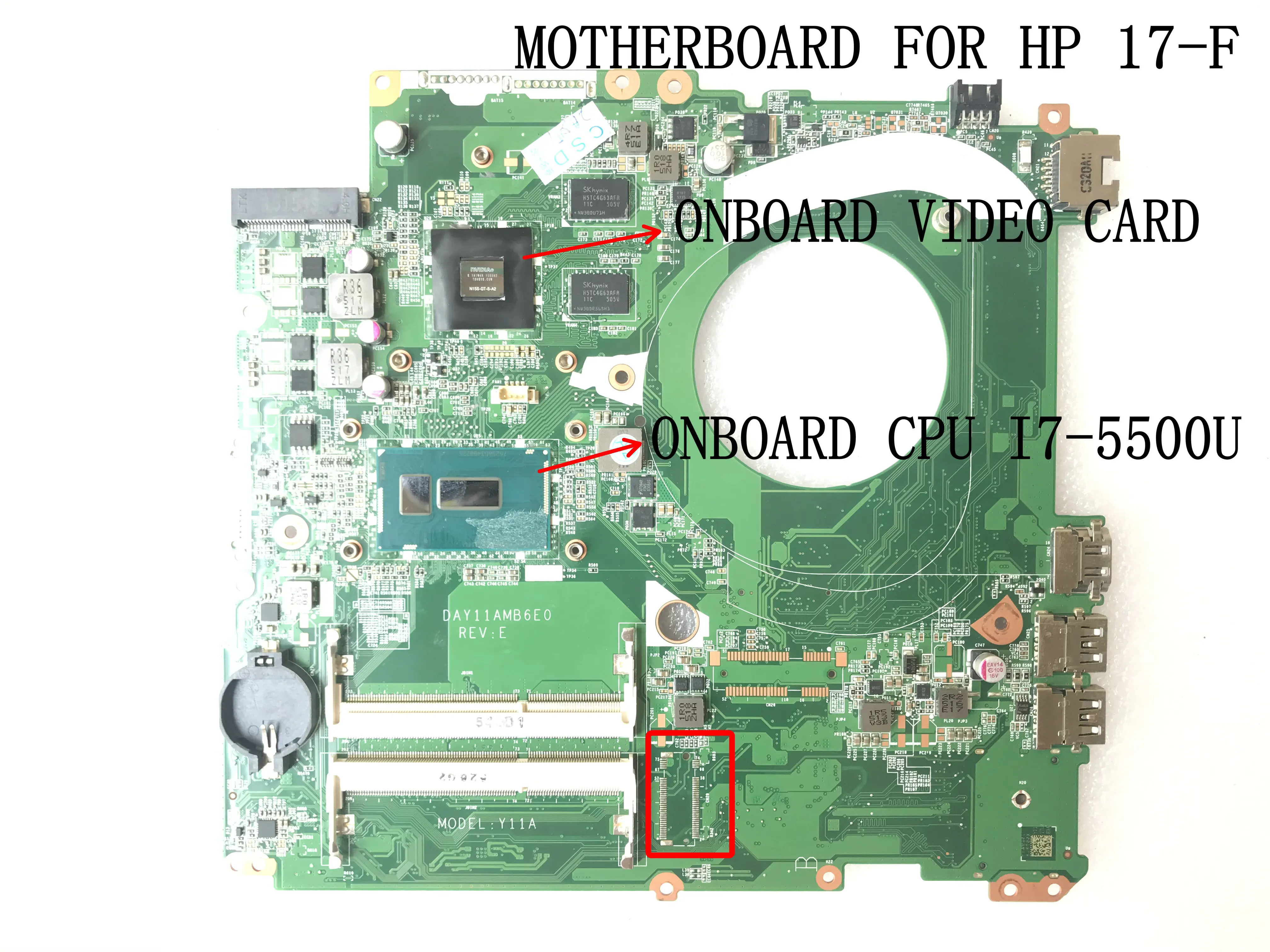 FAST SHIPPING.100% FUNCTION DAY11AMB6E0 LAPTOP MOTHERBOARD for HP PAVILION 17-F MAINBOARD ONBOARD I7-5500U PROCESSOR+GPU | Компьютеры и