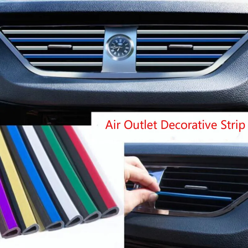 

10Pcs/set Universal Car Air Conditioner Outlet Decoration Strip U Shape Interior Moulding Trim Strips Car Styling Accessories