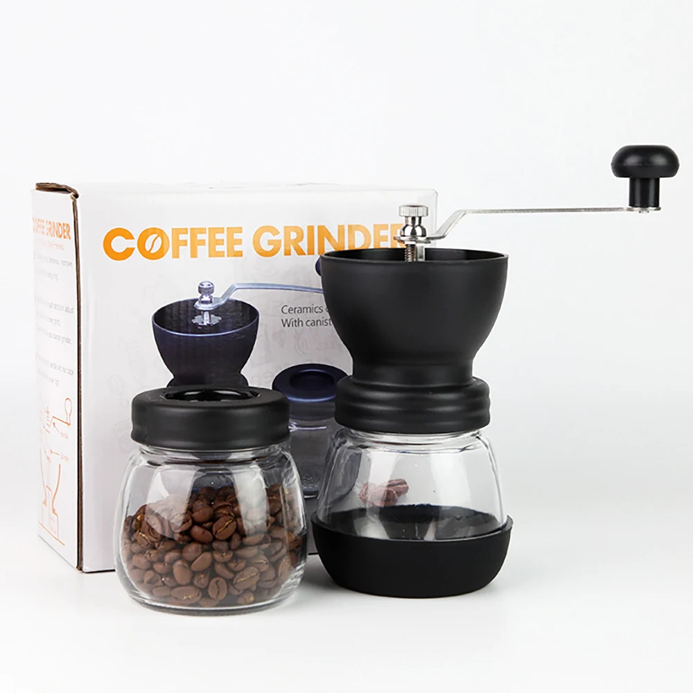 Portable Manual Coffee Grinder Coffee Pot Home Adjustable Hand cranked Coffee Bean Grinder