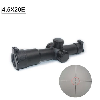 

Hunting Scope 4.5x20E Riflescope Red Lighting Shorting with Etched Glass Flip Open Lens Caps and Mount Holographic Sight