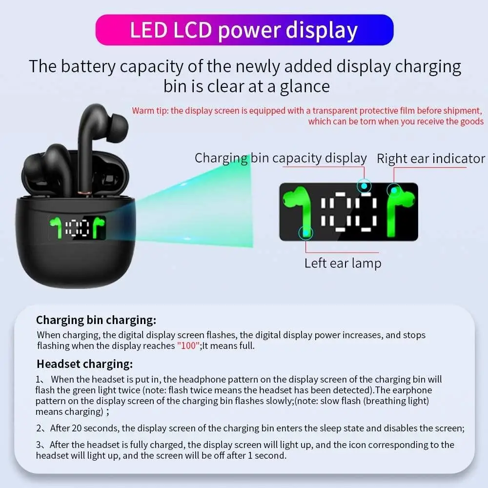 TWS Wireless Earphones Bluetooth 5 0 Headphones IPX7 Waterproof Earbuds LED Display HD Stereo Built in Mic for Xiaomi iPhone