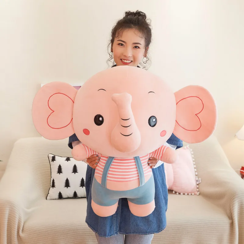 

New Style Couples Baby Elephant Doll Heart Small Animal Plush Toys Long Nose Elephant Pillow Holiday Gift Customization