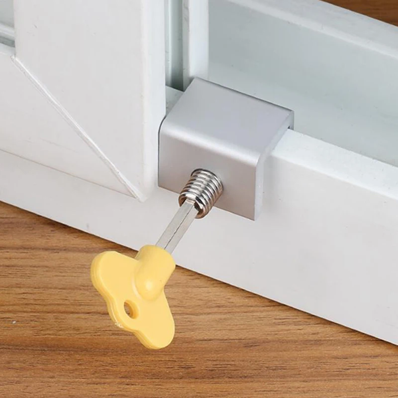 Aluminum Window Lock Sliding Sash Stopper Cabinet Locks Child Security Home Restaurant Windows Latch | Обустройство дома