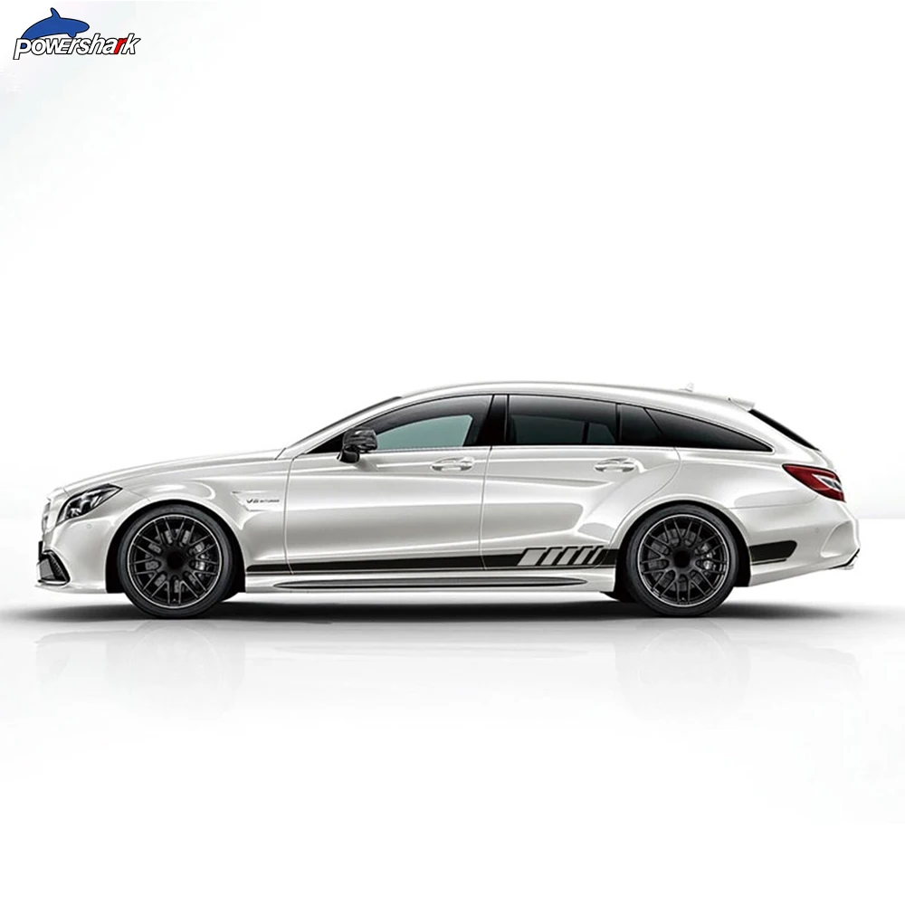 Наклейка на юбку для Mercedes Benz CLS Class C257 модель 1 боковые полоски дверь Аксессуары