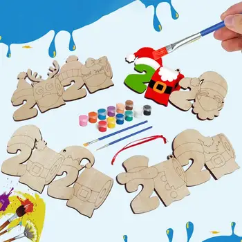 

2020 Xmas Letters Elk Tree Wooden Sign Christmas Decoration for Home Pendant Hanging Ornament 2020 NEW Letters Wooden Pendant