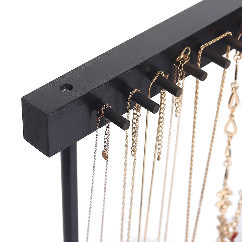 Vintage Jewelry Hanger Necklace Earring Durable Wood Rack Display Stand Holder Lightweight Storage Organization